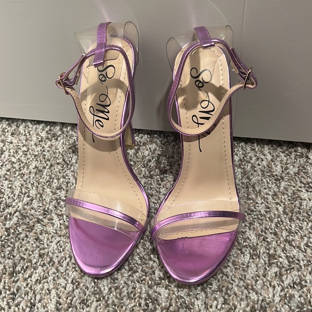Metallic Lavender/Clear Heels